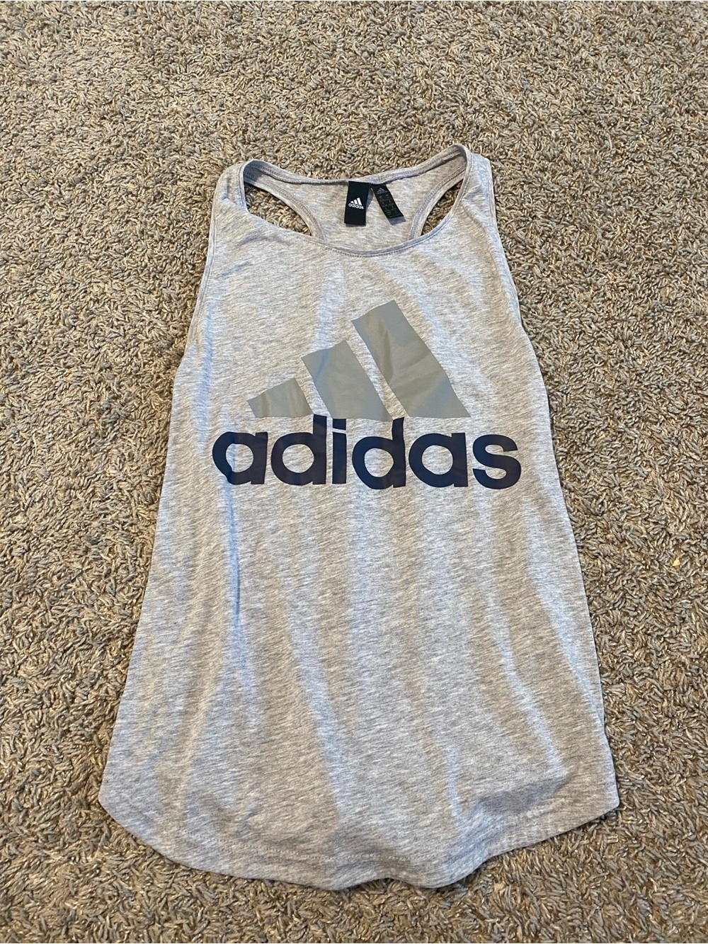 adidas Light Gray Logo Racerback Tank